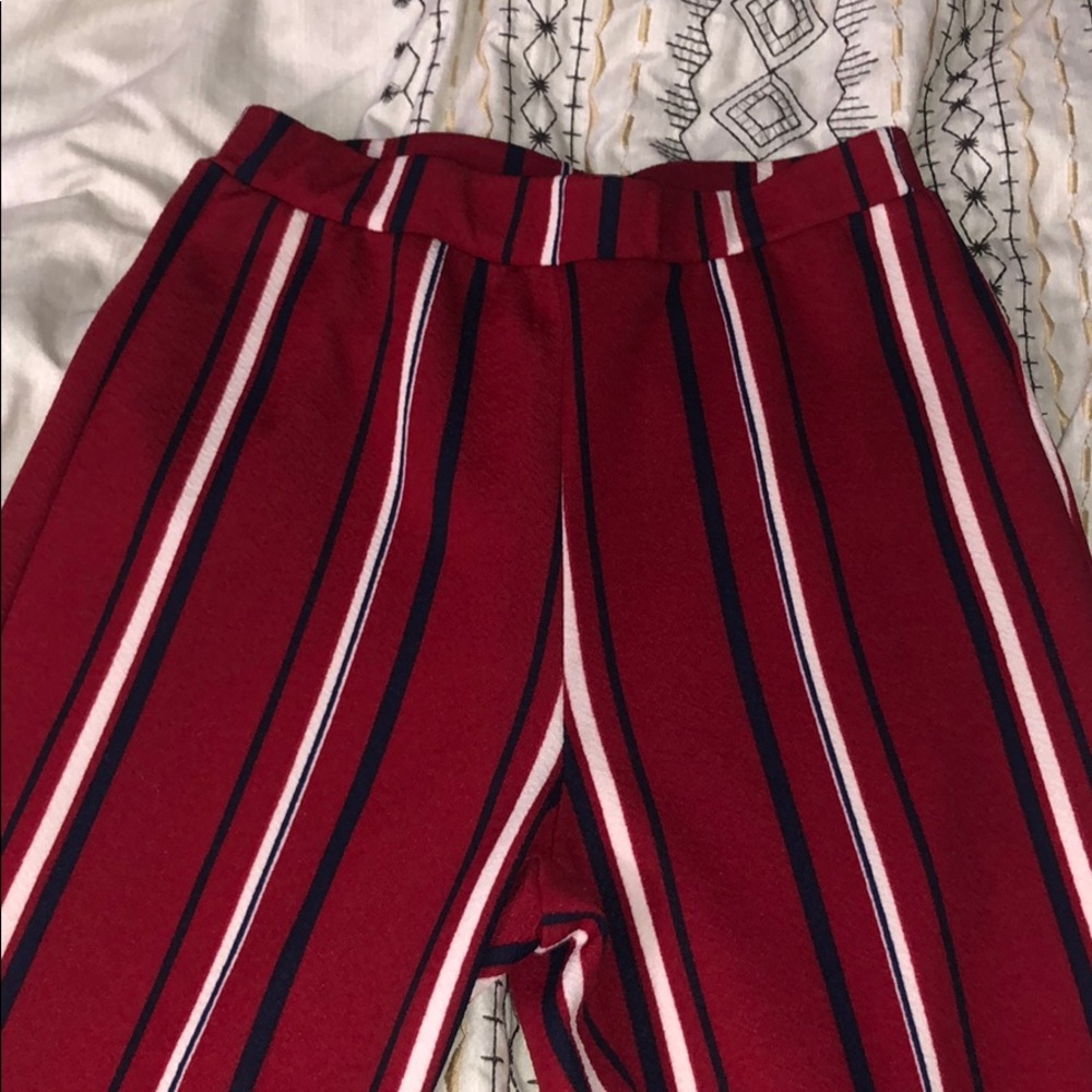 Flare bottom multicolored stretch pants